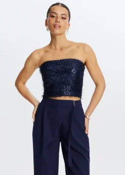 Bandeau top met pailletten