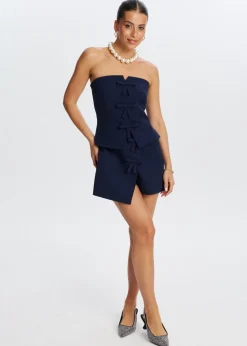 Bandeau top met strikjes