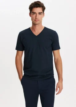 Basic t-shirt met v-hals
