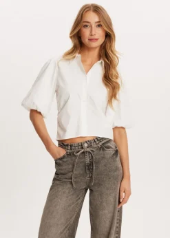 Blouse met balloonmouwen