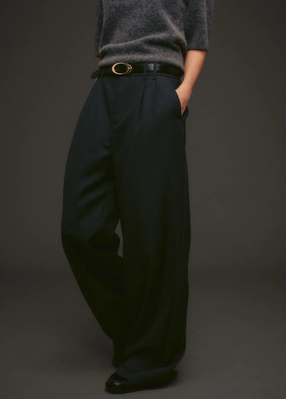 Broek met melange look