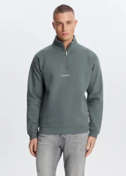 Brushed half zip sweater