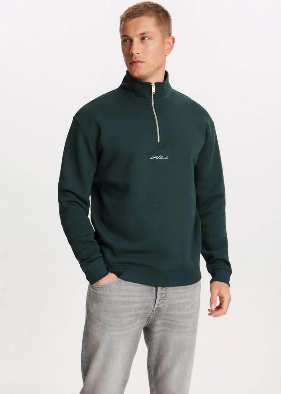 Brushed half zip sweater