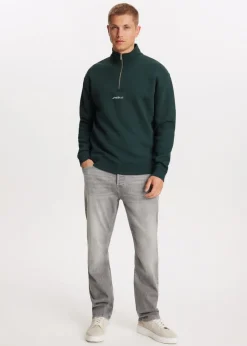Brushed half zip sweater