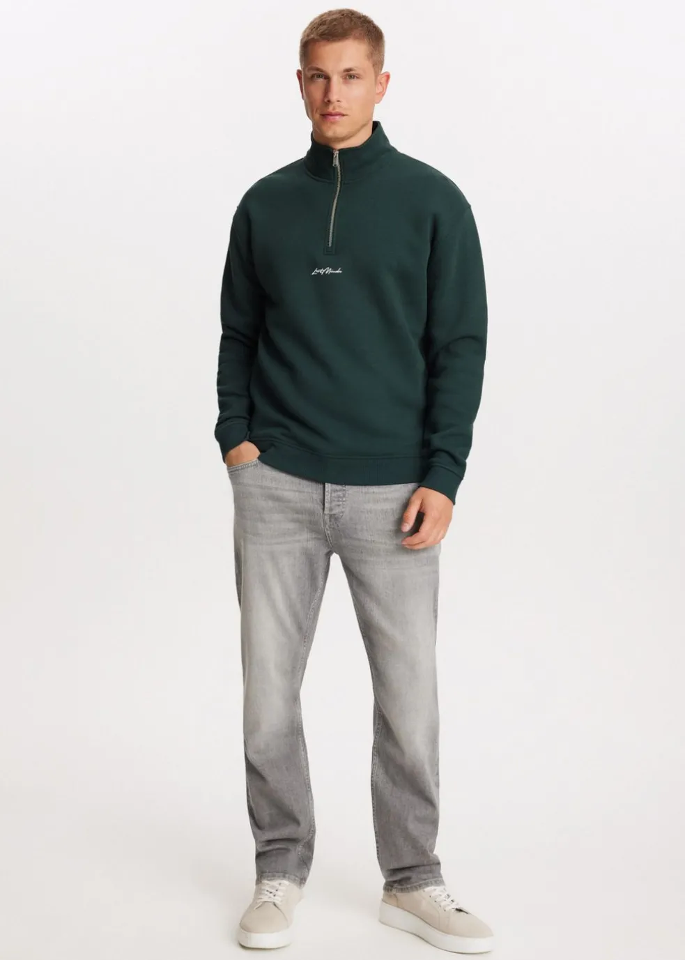Brushed half zip sweater