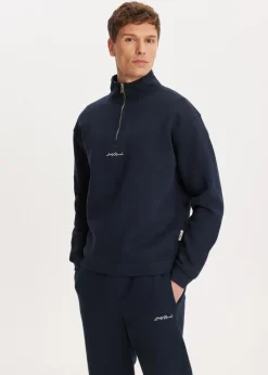 Brushed half zip sweater