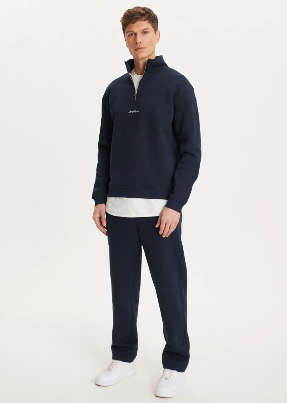 Brushed half zip sweater
