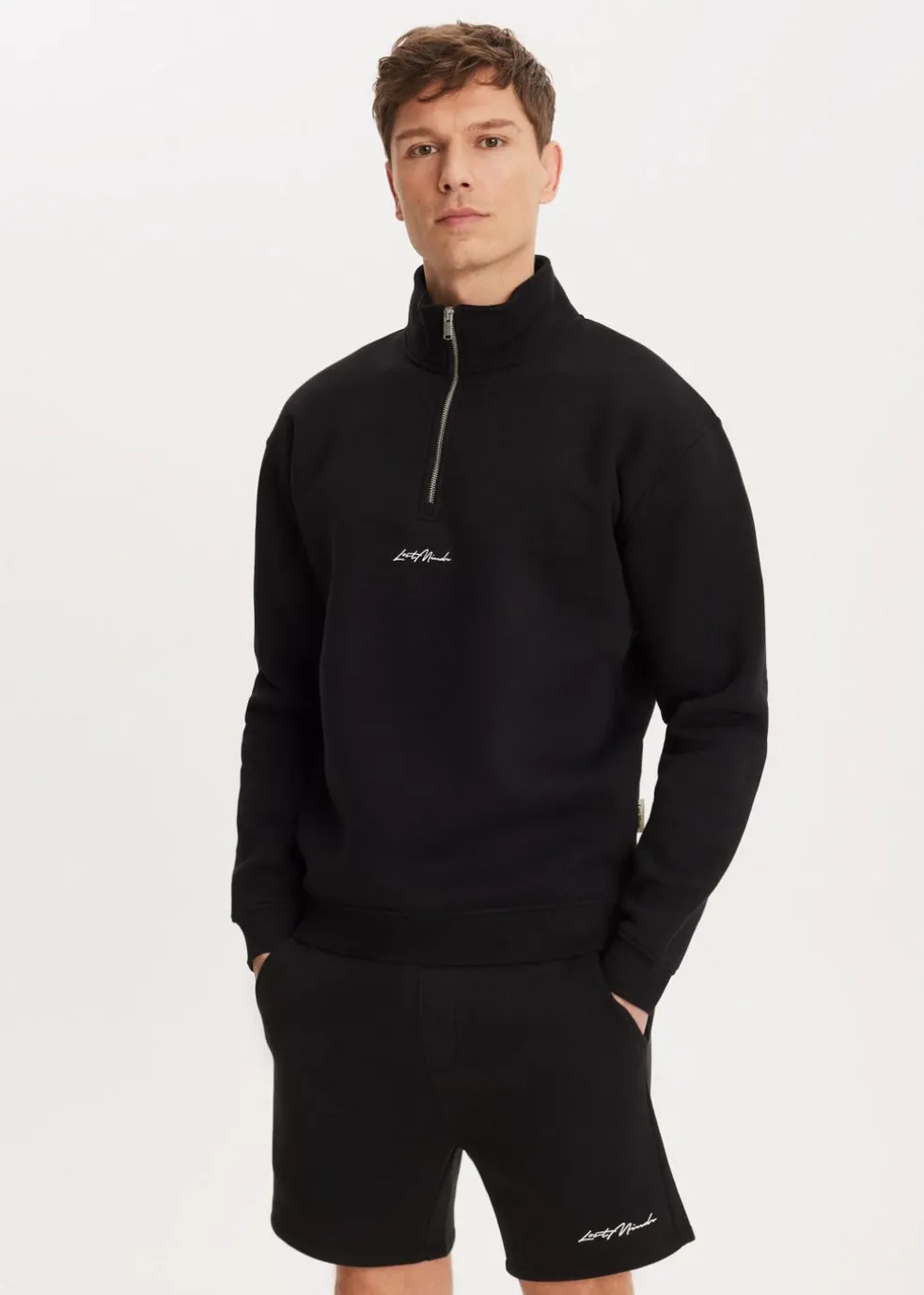 Brushed half zip sweater