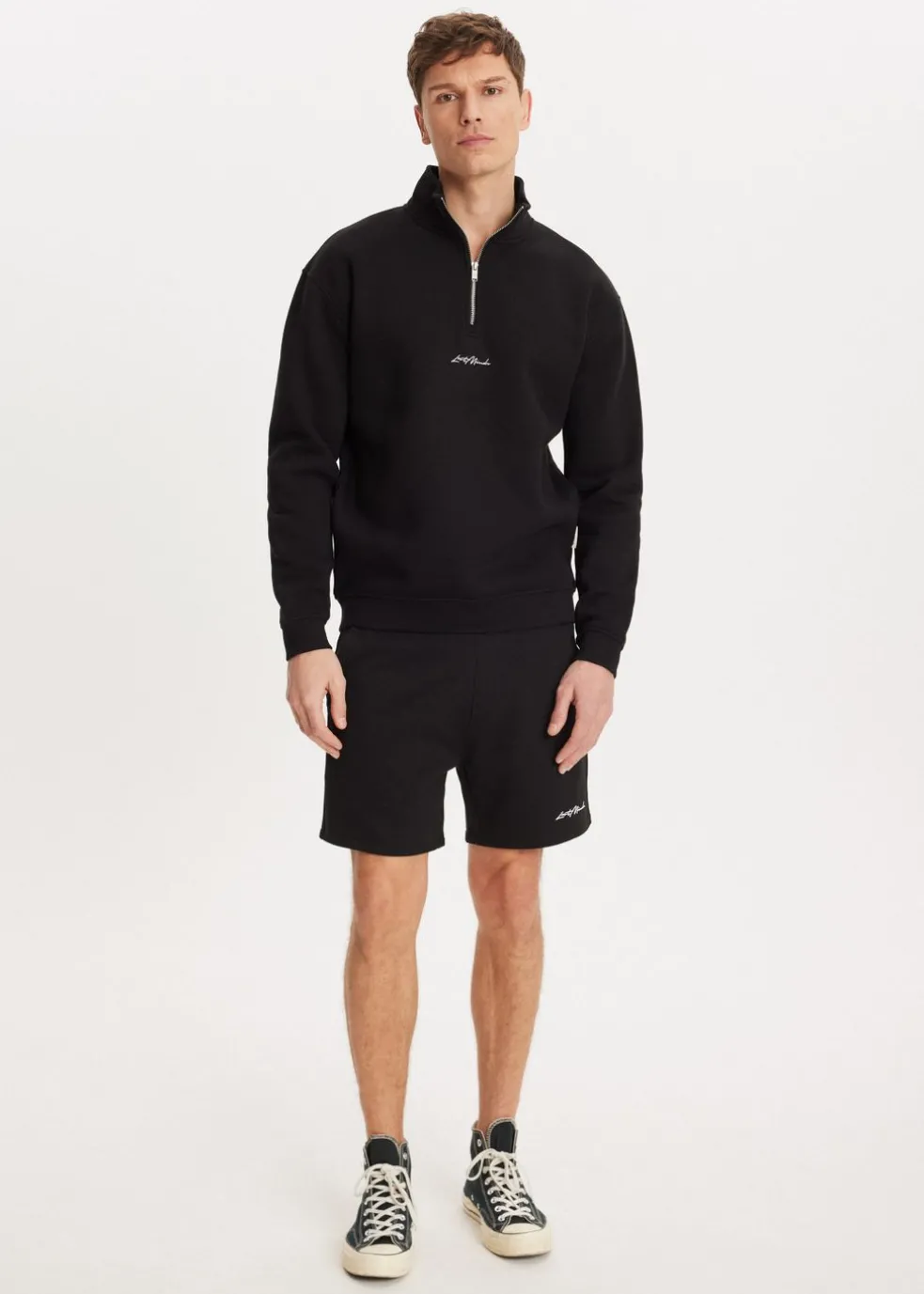 Brushed half zip sweater