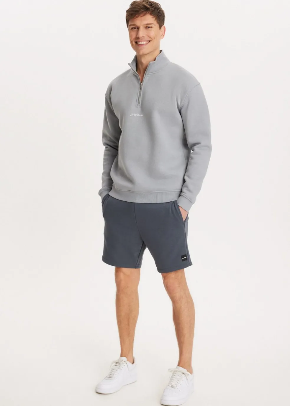 Brushed half zip sweater