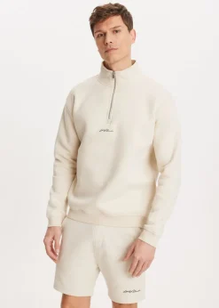 Brushed half zip sweater