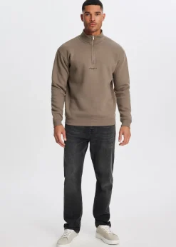 Brushed half zip sweater