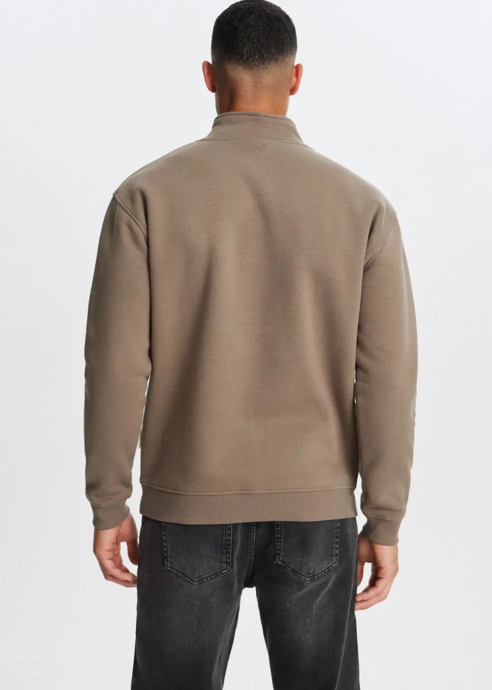 Brushed half zip sweater