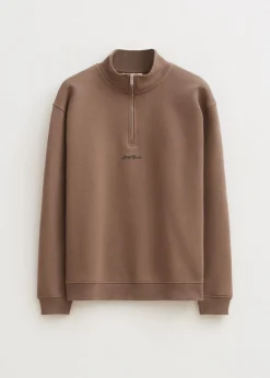 Brushed half zip sweater