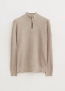 Chenille half zip trui