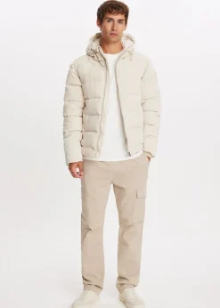 Corduroy gewatteerde jas