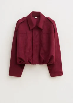 Cropped suedine bomberjack