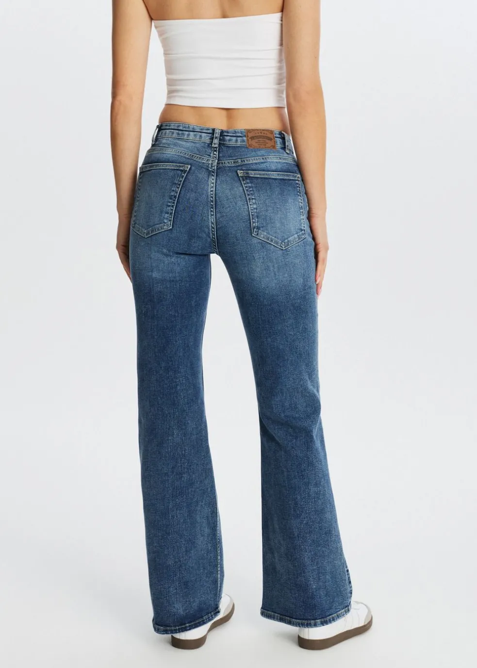 Flared jeans met pintuck
