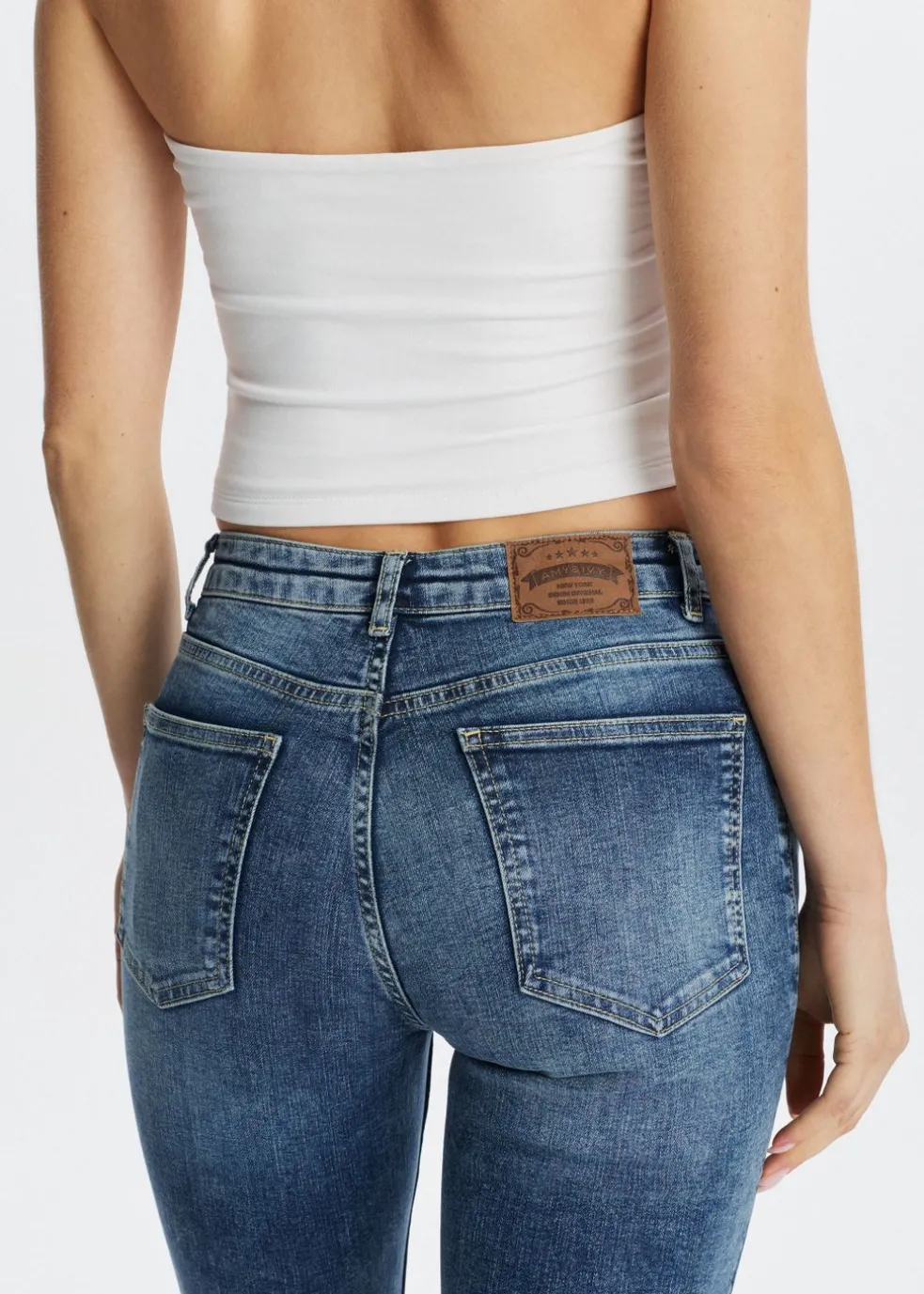 Flared jeans met pintuck