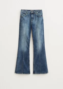 Flared jeans met pintuck