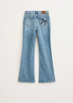 Flared jeans met printdetail