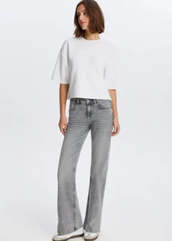 Flared jeans met printdetail