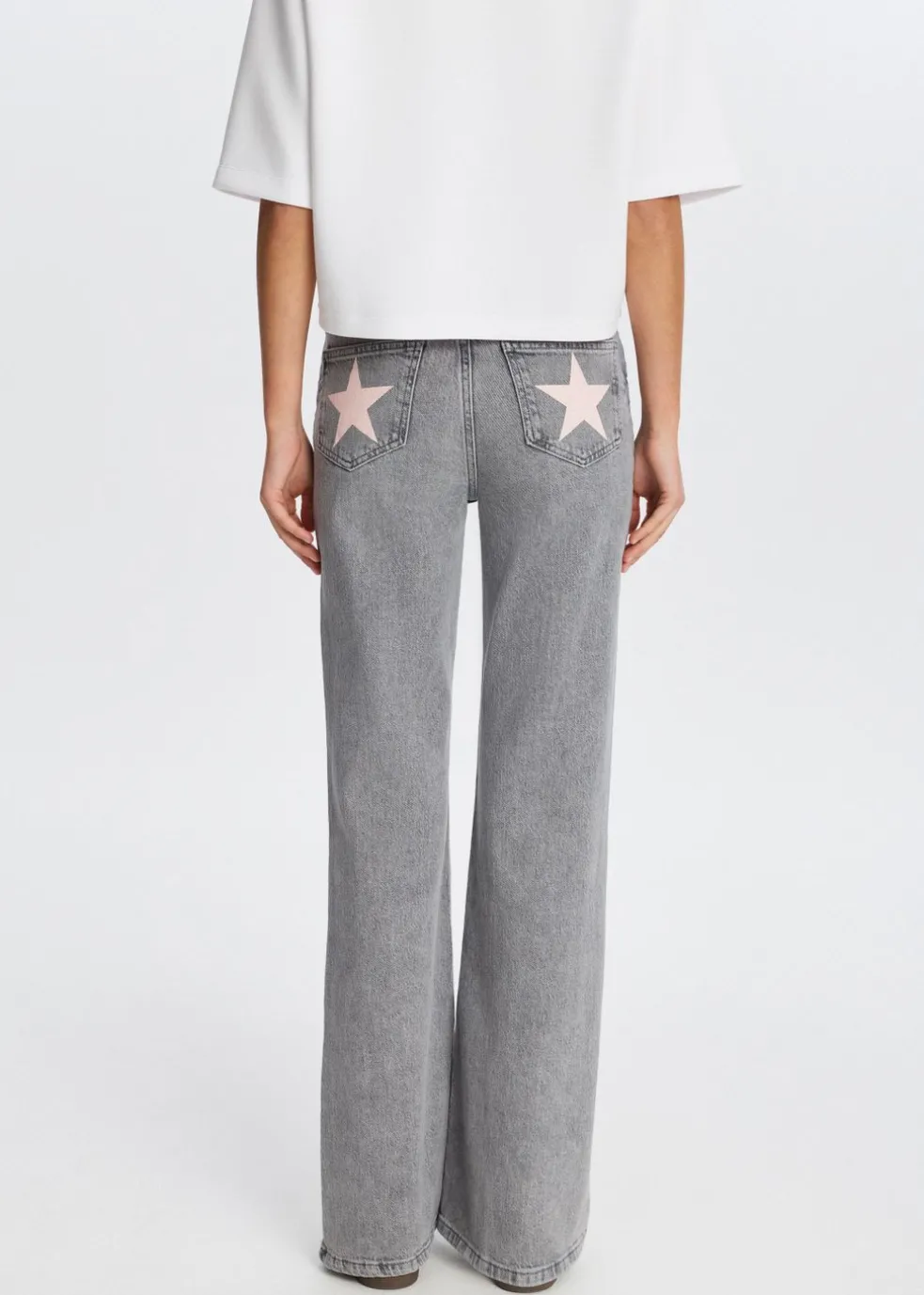 Flared jeans met printdetail