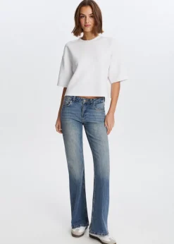 Flared jeans met printdetail