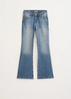 Flared jeans met printdetail