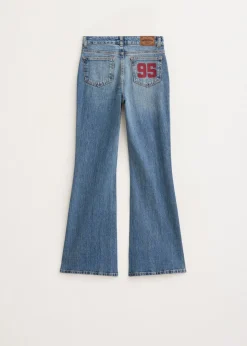 Flared jeans met printdetail