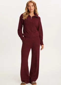 Fluffy half zip trui