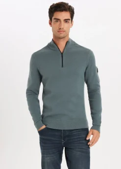 Gebreide half zip trio