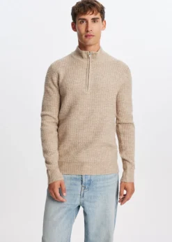 Gebreide half zip trui