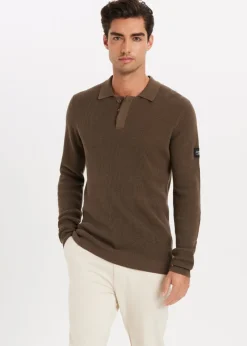 Gebreide polo met logo