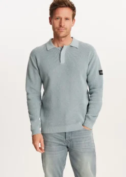 Gebreide polo met logo