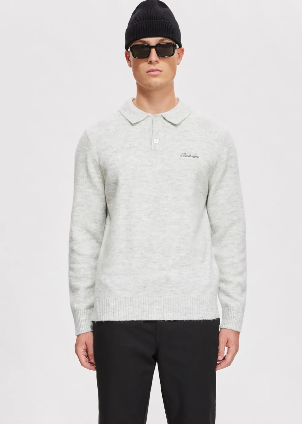 Gebreide polo met merk