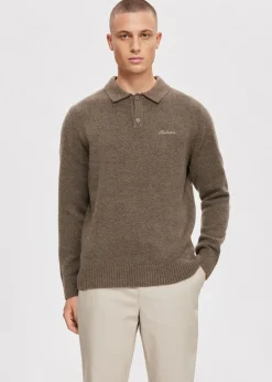 Gebreide polo met merk