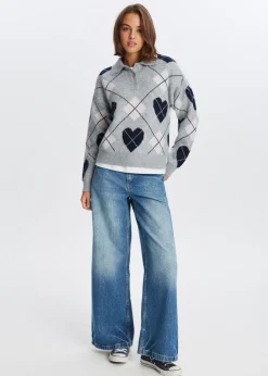 Gebreide trui met argyle print