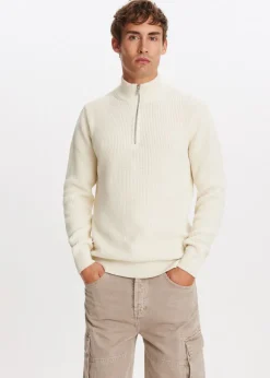 Gebreide trui met half zip