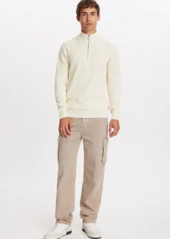Gebreide trui met half zip
