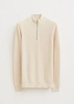 Gebreide trui met half zip