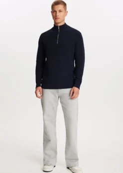 Gebreide trui met half zip