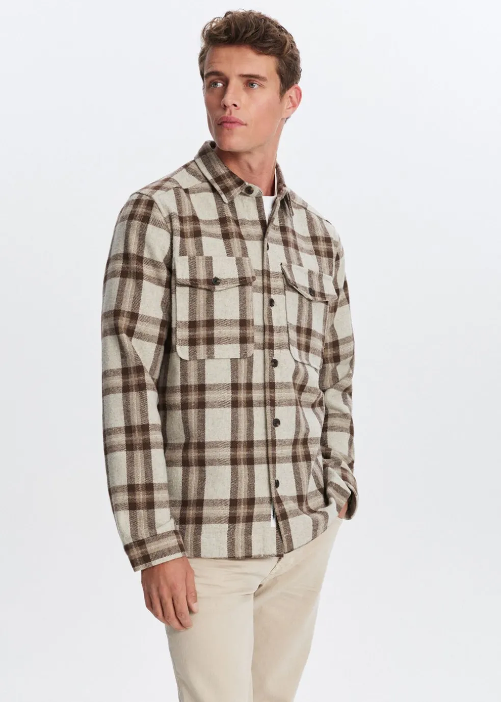 Geruit overshirt met knopen