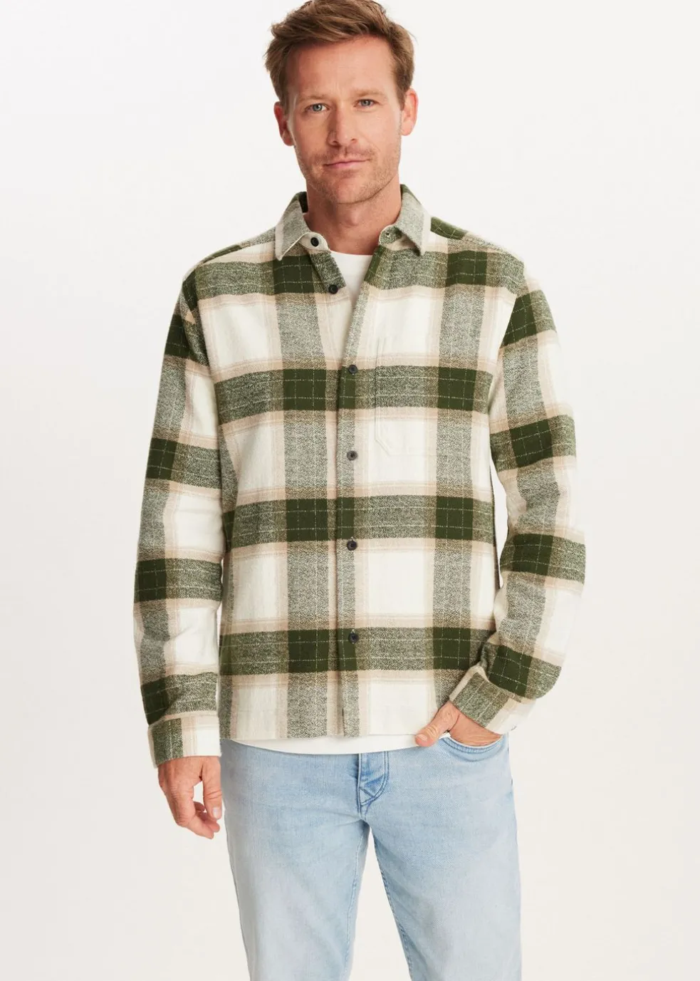 Geruit overshirt met structuur