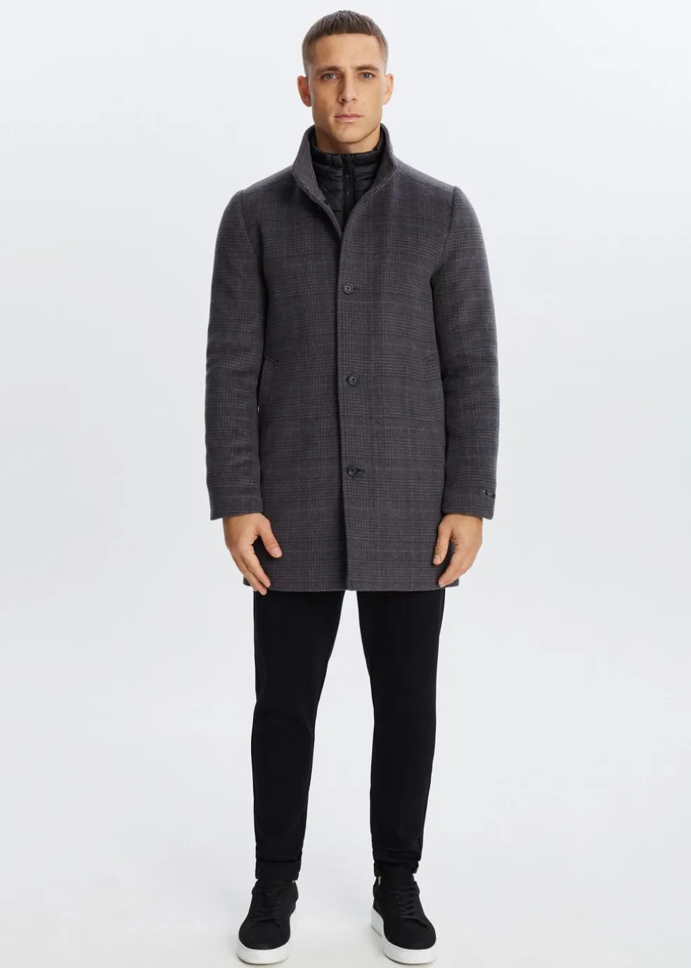 Geruite overcoat