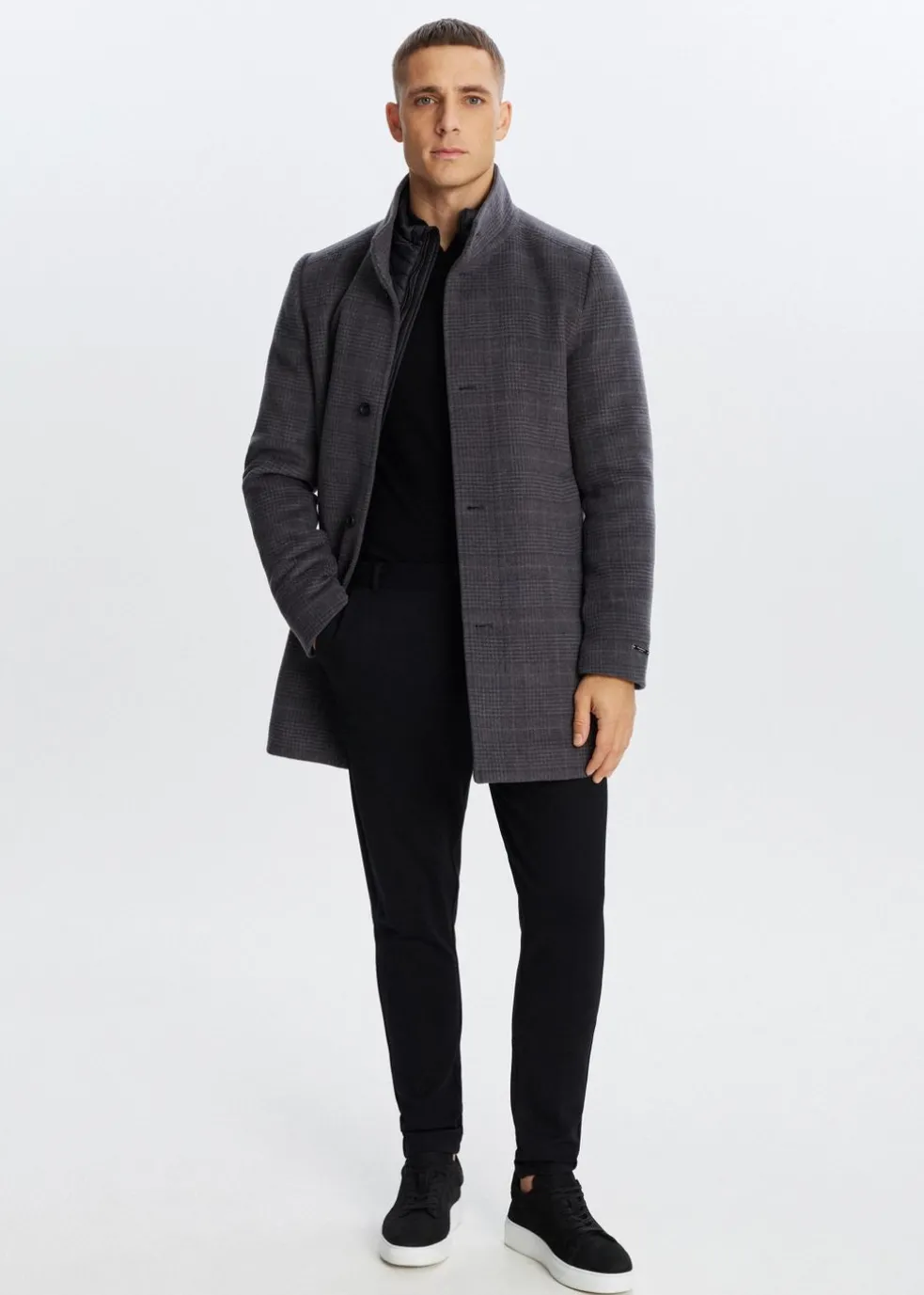 Geruite overcoat