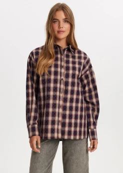Geruite strassblouse