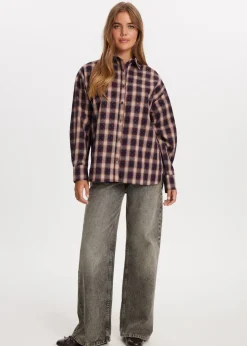 Geruite strassblouse