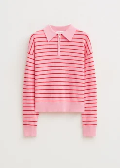 Gestreepte trui met half zip