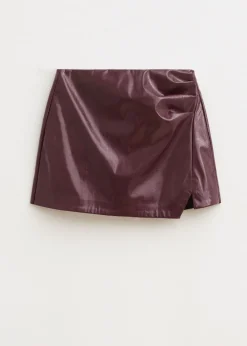 Glanzende imitatieleren skort